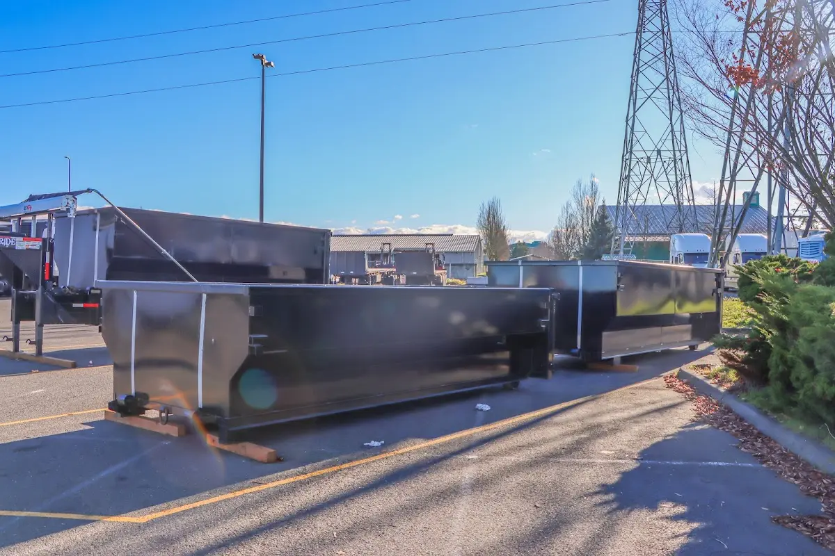Roll-off dumpster ready for waste disposal at job site for 6 Yard Dumpster Rental in Georgetown